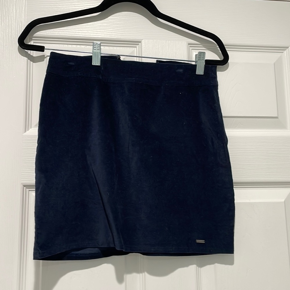 Hollister Navy Velvet Mini Skirt